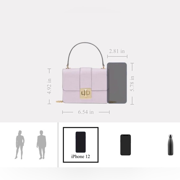 Kate Spade Phoebe Turnlock Mini Flap Crossbody Light Frozen Lilac MSRP $329 - Picture 16 of 17